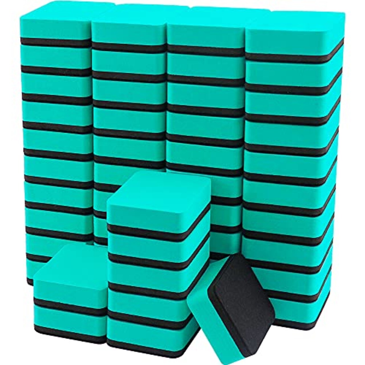 48 Pack ,Mini Dry Erase Erasers, Magnetic Whiteboard Dry Erasers Chalkboard Cleaner Wiper for Kids and Classroom Teacher Supplies, Home and Office (2 x 2 Inch) Green